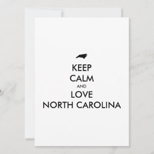 Anpassbare BEHALTEN CALM und LIEBE NORTH CAROLINA