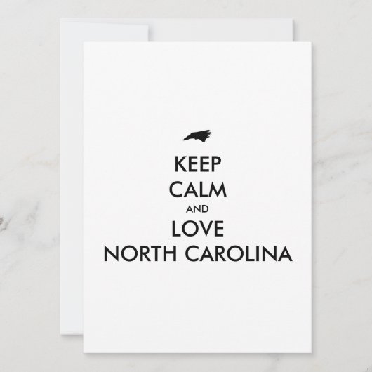 Anpassbare BEHALTEN CALM und LIEBE NORTH CAROLINA (Vorderseite)