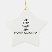 Anpassbare BEHALTEN CALM und LIEBE NORTH CAROLINA Keramikornament (Vorne)