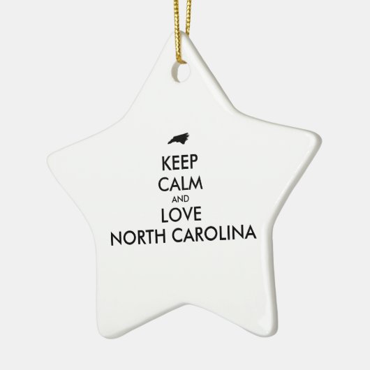 Anpassbare BEHALTEN CALM und LIEBE NORTH CAROLINA Keramikornament (Links)