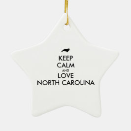 Anpassbare BEHALTEN CALM und LIEBE NORTH CAROLINA Keramikornament