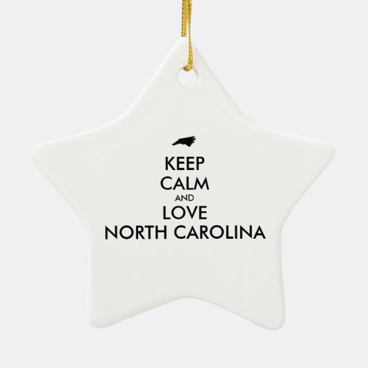 Anpassbare BEHALTEN CALM und LIEBE NORTH CAROLINA Keramikornament (Hinten)