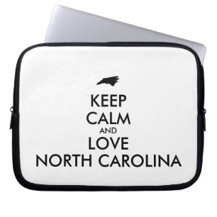 Anpassbare BEHALTEN CALM und LIEBE NORTH CAROLINA Laptopschutzhülle