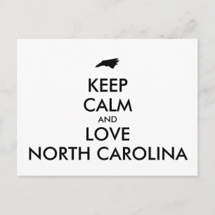 Anpassbare BEHALTEN CALM und LIEBE NORTH CAROLINA Postkarte