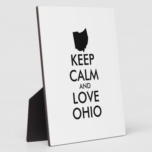 Anpassbare BEHALTEN CALM und LIEBE OHIO Fotoplatte (Seite)