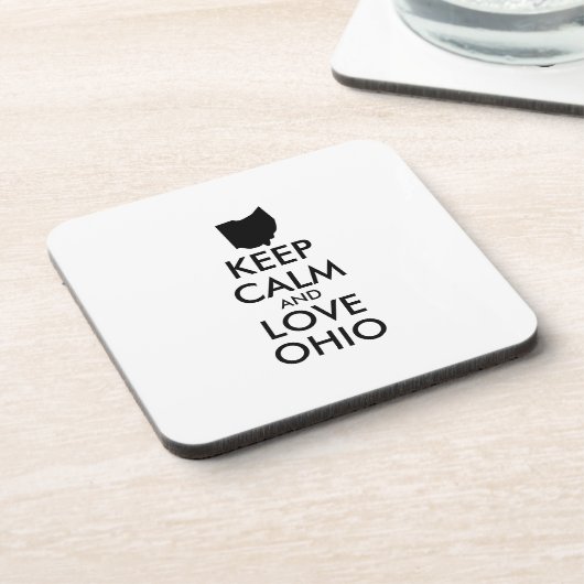 Anpassbare BEHALTEN CALM und LIEBE OHIO Getränkeuntersetzer (Linke Seite)