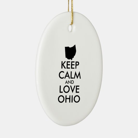 Anpassbare BEHALTEN CALM und LIEBE OHIO Keramik Ornament (Rechts)