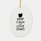 Anpassbare BEHALTEN CALM und LIEBE OHIO Keramik Ornament (Vorne)