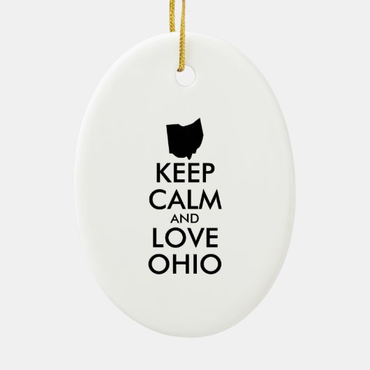Anpassbare BEHALTEN CALM und LIEBE OHIO Keramik Ornament (Hinten)