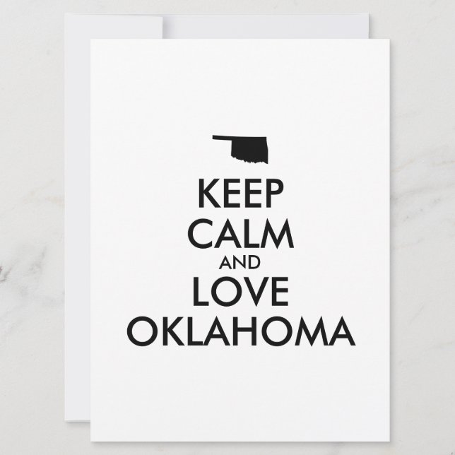 Anpassbare BEHALTEN CALM und LIEBE OKLAHOMA (Vorderseite)
