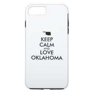 Anpassbare BEHALTEN CALM und LIEBE OKLAHOMA iPhone 8 Plus/7 Plus Hülle