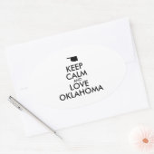 Anpassbare BEHALTEN CALM und LIEBE OKLAHOMA Ovaler Aufkleber (Umschlag)
