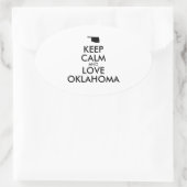 Anpassbare BEHALTEN CALM und LIEBE OKLAHOMA Ovaler Aufkleber (Tasche)