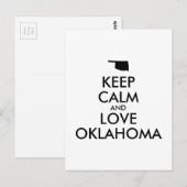 Anpassbare BEHALTEN CALM und LIEBE OKLAHOMA Postkarte (Vorne/Hinten)