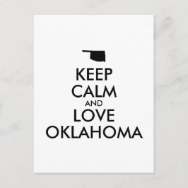 Anpassbare BEHALTEN CALM und LIEBE OKLAHOMA Postkarte
