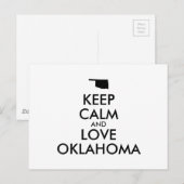 Anpassbare BEHALTEN CALM und LIEBE OKLAHOMA Postkarte (Vorne/Hinten)
