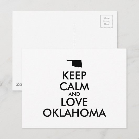 Anpassbare BEHALTEN CALM und LIEBE OKLAHOMA Postkarte (Vorne/Hinten)