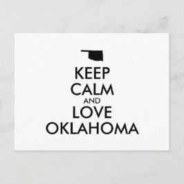 Anpassbare BEHALTEN CALM und LIEBE OKLAHOMA Postkarte