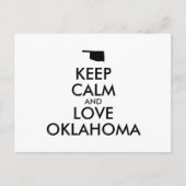 Anpassbare BEHALTEN CALM und LIEBE OKLAHOMA Postkarte (Vorderseite)