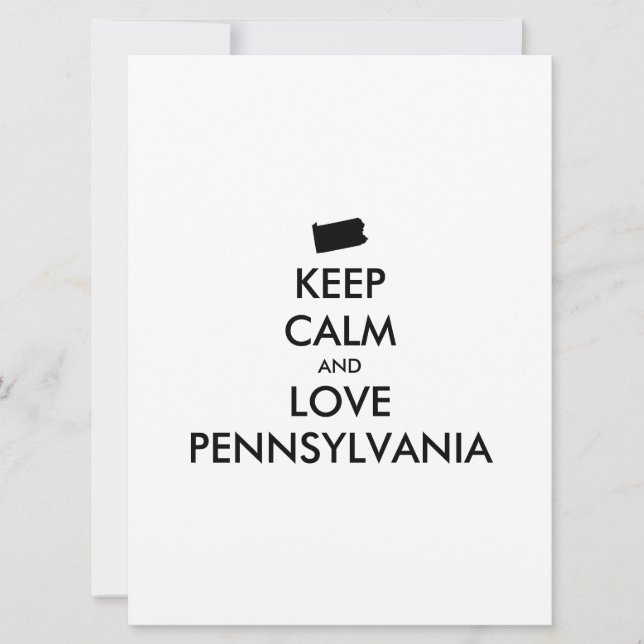 Anpassbare BEHALTEN CALM und LIEBE PENNSYLVANIA (Vorderseite)