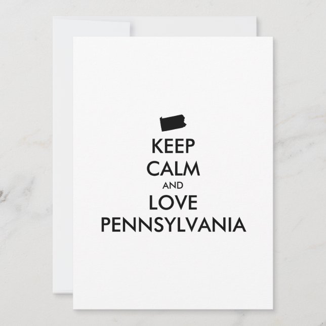 Anpassbare BEHALTEN CALM und LIEBE PENNSYLVANIA (Vorderseite)