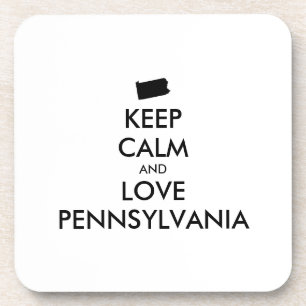 Anpassbare BEHALTEN CALM und LIEBE PENNSYLVANIA Getränkeuntersetzer