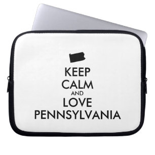 Anpassbare BEHALTEN CALM und LIEBE PENNSYLVANIA Laptopschutzhülle