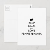 Anpassbare BEHALTEN CALM und LIEBE PENNSYLVANIA Postkarte (Vorne/Hinten)
