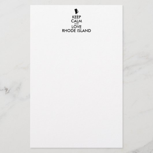 Anpassbare BEHALTEN CALM und LIEBE RHODE ISLAND Briefpapier (Vorderseite)