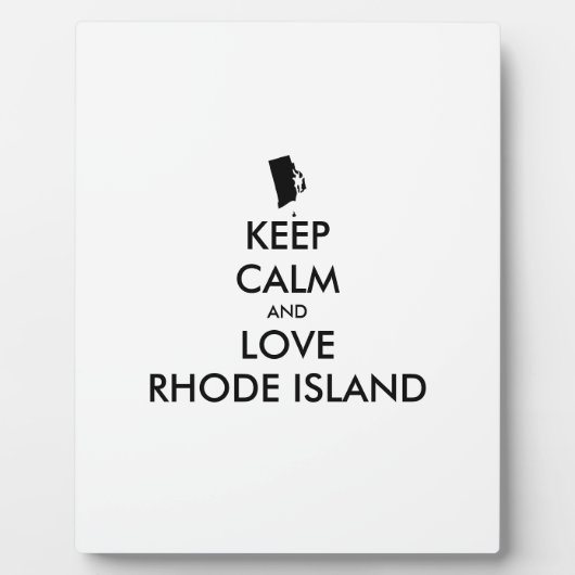 Anpassbare BEHALTEN CALM und LIEBE RHODE ISLAND Fotoplatte (Vorderseite)