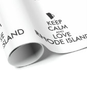 Anpassbare BEHALTEN CALM und LIEBE RHODE ISLAND Geschenkpapier (Rolleneckpunkt)