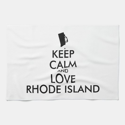 Anpassbare BEHALTEN CALM und LIEBE RHODE ISLAND Handtuch (Horizontal)