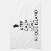Anpassbare BEHALTEN CALM und LIEBE RHODE ISLAND Handtuch (Vertikal)