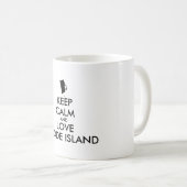 Anpassbare BEHALTEN CALM und LIEBE RHODE ISLAND Kaffeetasse (VorderseiteRechts)