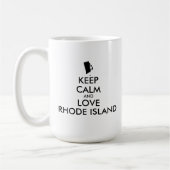 Anpassbare BEHALTEN CALM und LIEBE RHODE ISLAND Kaffeetasse (Links)