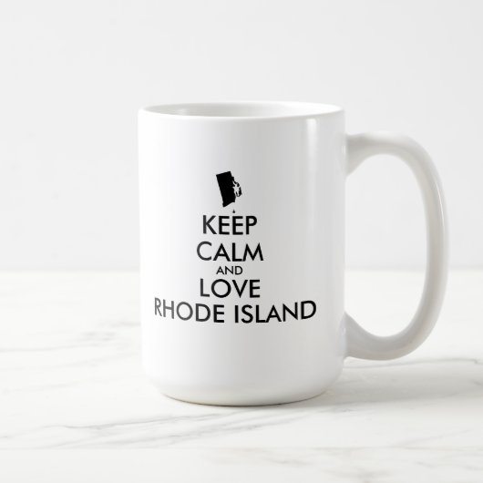 Anpassbare BEHALTEN CALM und LIEBE RHODE ISLAND Kaffeetasse (Rechts)