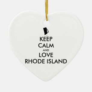 Anpassbare BEHALTEN CALM und LIEBE RHODE ISLAND Keramik Ornament