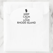 Anpassbare BEHALTEN CALM und LIEBE RHODE ISLAND Ovaler Aufkleber (Tasche)