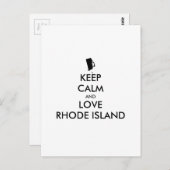 Anpassbare BEHALTEN CALM und LIEBE RHODE ISLAND Postkarte (Vorne/Hinten)