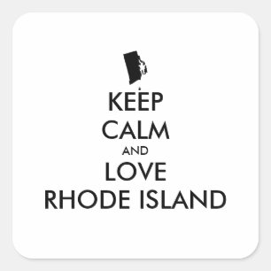 Anpassbare BEHALTEN CALM und LIEBE RHODE ISLAND Quadratischer Aufkleber