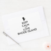 Anpassbare BEHALTEN CALM und LIEBE RHODE ISLAND Rechteckiger Aufkleber (Umschlag)