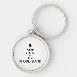 Anpassbare BEHALTEN CALM und LIEBE RHODE ISLAND Schlüsselanhänger