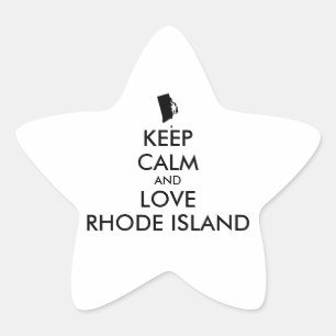 Anpassbare BEHALTEN CALM und LIEBE RHODE ISLAND Stern-Aufkleber