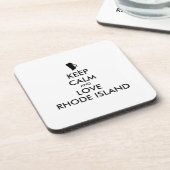 Anpassbare BEHALTEN CALM und LIEBE RHODE ISLAND Untersetzer (Linke Seite)