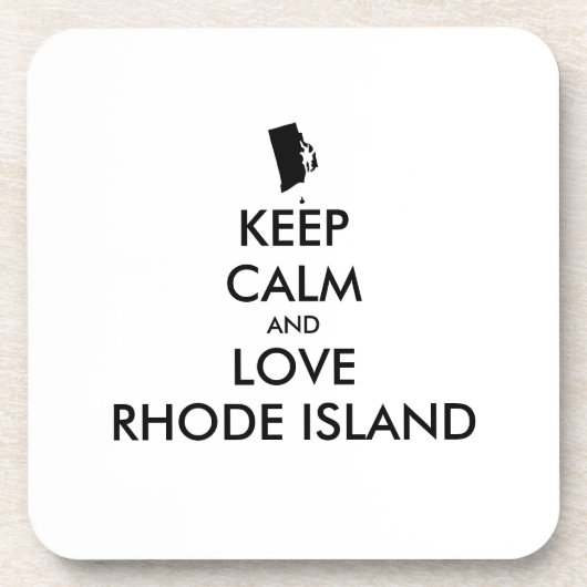 Anpassbare BEHALTEN CALM und LIEBE RHODE ISLAND Untersetzer (Vorderseite)