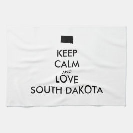 Anpassbare BEHALTEN CALM und LIEBE SÜDDAKOTA Geschirrtuch