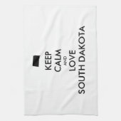 Anpassbare BEHALTEN CALM und LIEBE SÜDDAKOTA Geschirrtuch (Vertikal)