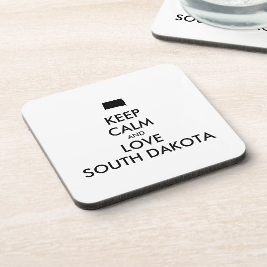 Anpassbare BEHALTEN CALM und LIEBE SÜDDAKOTA Getränkeuntersetzer (Linke Seite)