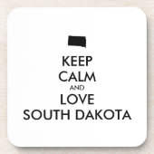 Anpassbare BEHALTEN CALM und LIEBE SÜDDAKOTA Getränkeuntersetzer (Vorderseite)