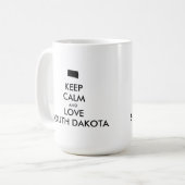 Anpassbare BEHALTEN CALM und LIEBE SÜDDAKOTA Kaffeetasse (Vorderseite Links)
